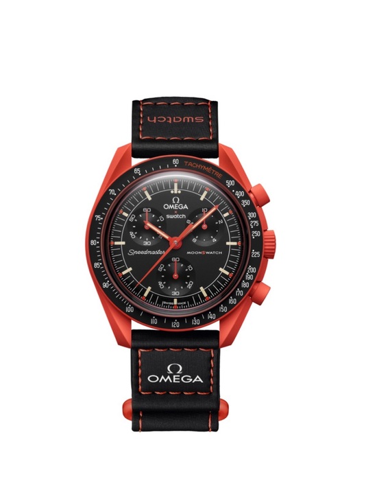 Omega x Swatch Other - Omega x Swatch MoonSwatch Mission on Earth Lava Bioceramic Watch SO33O100